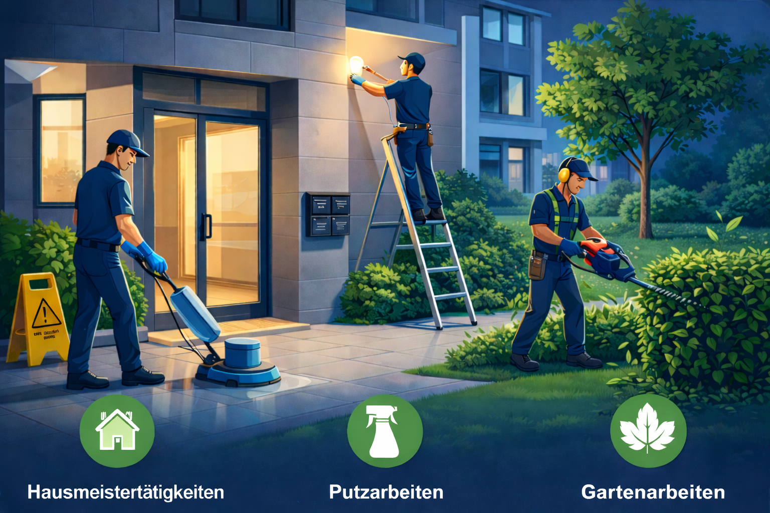 Reinigungskraft bei der Arbeit